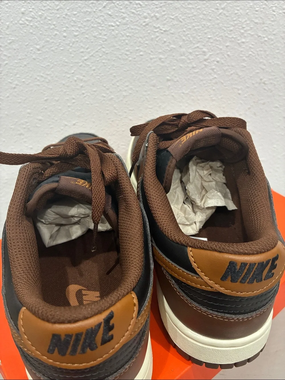 Nike Dunk Low Retro Low-Top Sneakers in   Black/Tan Mens8 Ladies9.5